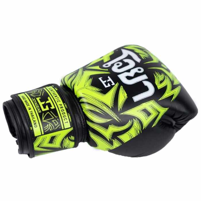 Joya Nak Muay - Bokshandschoenen Leer - Zwart / Lime