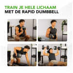 Tunturi Rapid Adjustable Dumbbell Set, 20kg, per piece