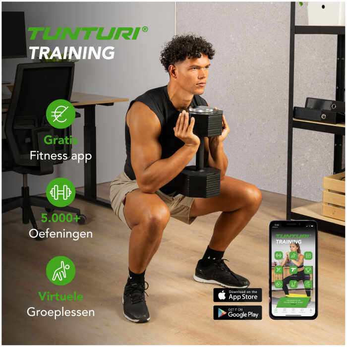 Tunturi Rapid Adjustable Dumbbell Set, 20kg, per piece