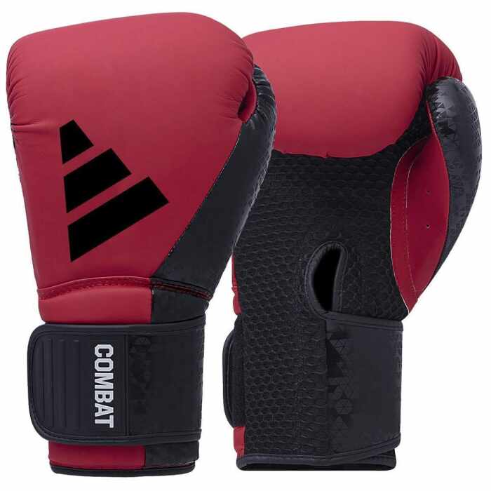 Adidas Combat 50 Bokshandschoenen - Kunstleer - Rood/Zwart