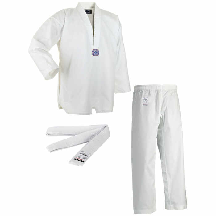 Ju-Sports 'Chagi' Tae Kwon-do Pak met band - V-Hals Wit - www.jokasport.nl