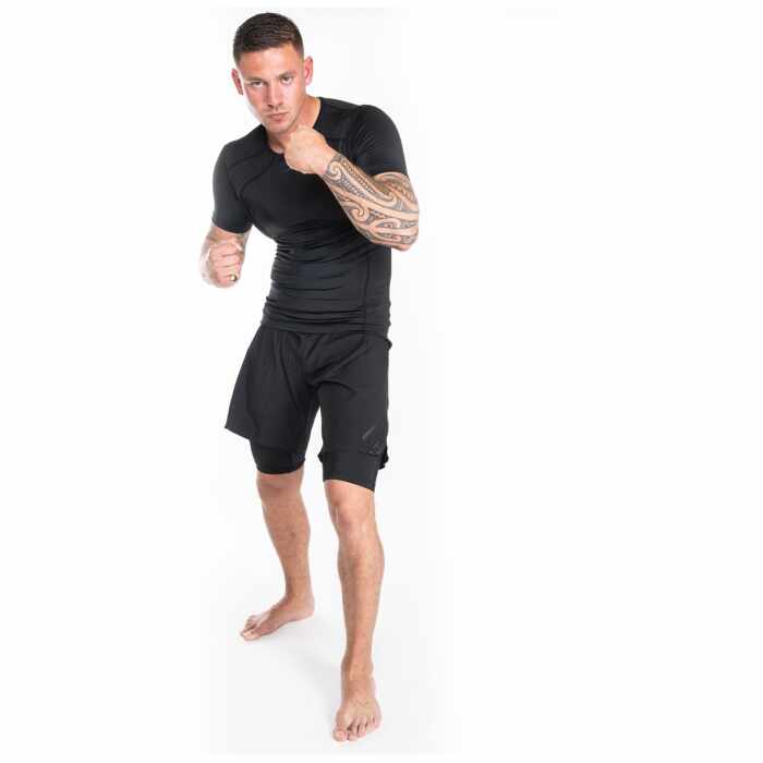 Joya Rashguard Korte Mouw - Zwart/Zwart