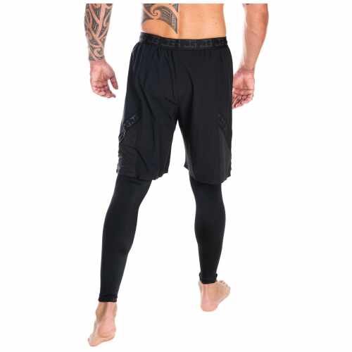 2-1 kort met lange legging - Zwart/Zwart