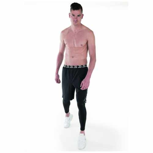 2-1 kort met lange legging - Zwart/Wit