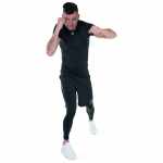 2-1 kort met lange legging - Zwart/Wit