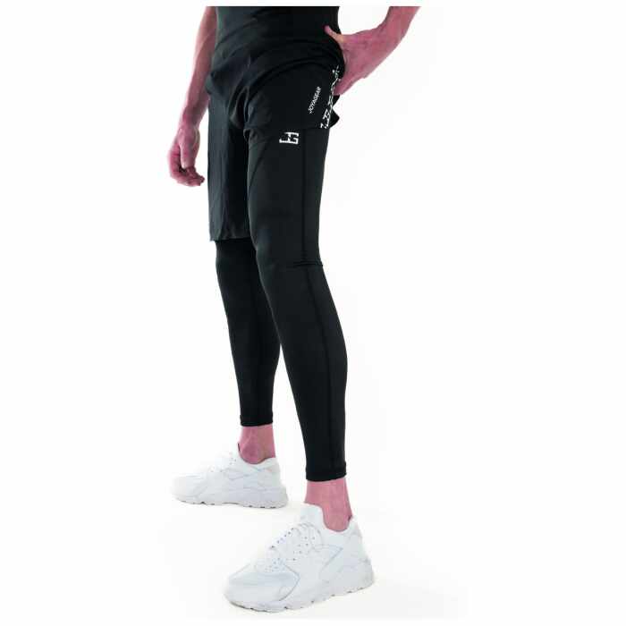 2-1 kort met lange legging - Zwart/Wit