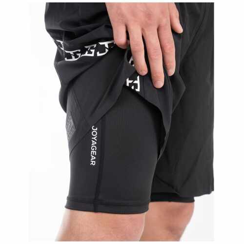 2-1 short met korte legging - Zwart/Wit